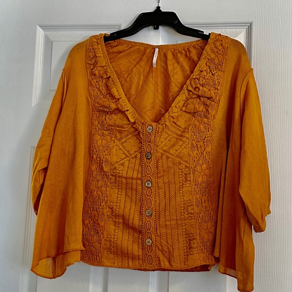 Free People Orange Top S - Picture 4 of 6